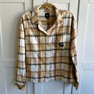 Vans Plaid Button-Up Shirt Jacket Neutral Flannel – NWT Size M
